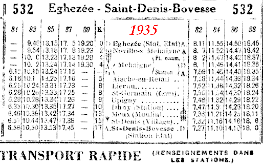 horaire 1935